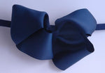 Blue Elastic Headband with Large Bow
