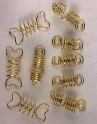 Gold Hair Coils with Heads and Shapes