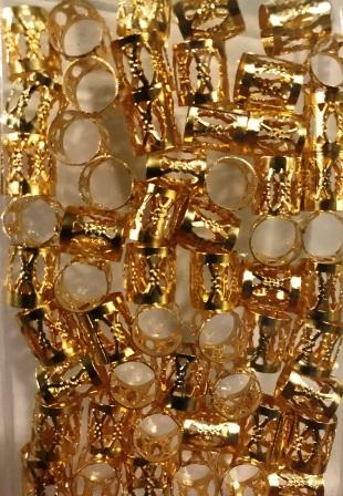 Large Gold Hair Beads