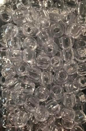 170PK Medium Chubby Clear Hair Beads