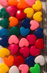 Primary color heart hair beads