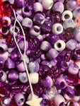 Purple tie dye hair beads