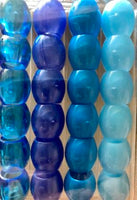 Shades of Blue Barrel Hair Beads