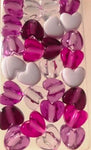 Shades of purple heart hair beads
