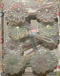 clear flower hair barrettes with sheen