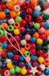 multicolor medium hair beads with sheen