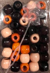 earth tones wooden hair beads