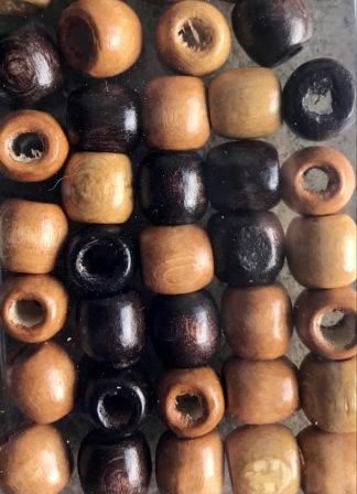 Shades of brown Wooden Hair Beads (2 Packs)