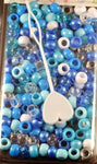Small shades of Blue Hair Beads 800 Pack