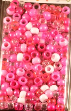 Small Shades of Pink Hair Beads 800 Pack
