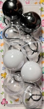 Black and white jumbo hair balls