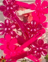 Shades of pink flower barrettes