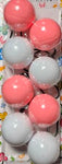 Pink and White Jumbo hair balls