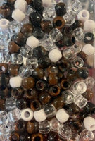 Brown tie dye hair beads medium size
