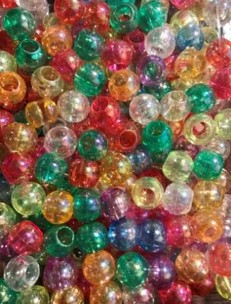 assorted color translucent hair beads with sheen