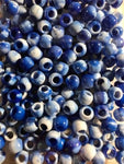 Blue tie dye medium hair beads