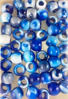 Blue Tie Dye Medium Hair Beads