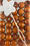 Brown Natural Wooden Hair Beads