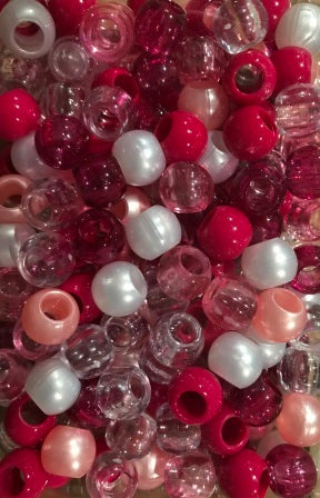 Burgundy mix chubby hair beads