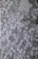 Clear & White Hair Beads - 800 Pack