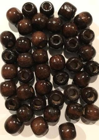 Dark Brown Natural Wooden Hair Beads