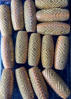 decorative gold barrel beads for hair