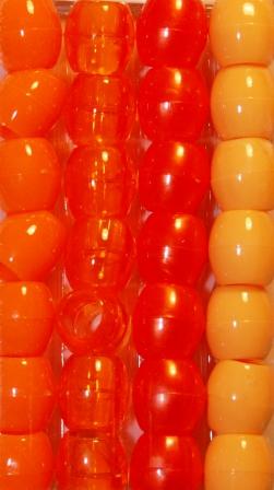 Barrel Hair Beads - Orange - extra large hole