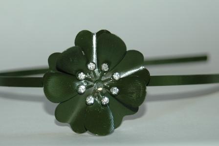 Green Flower Metal Headband