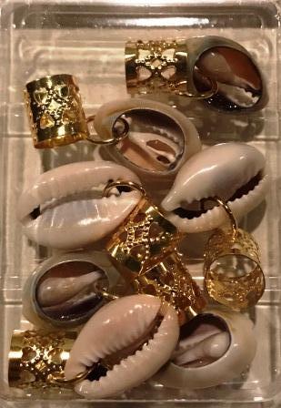 Gold Cuff and Shell Hair Decoration