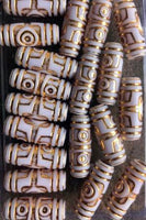 Gold tube barrel hair beads