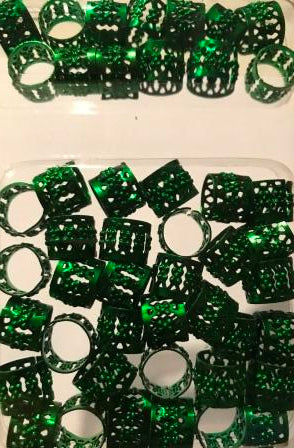 Filigree Green Metal Dreadlock Cuff Hair Bead