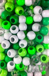 Shades of Green 170pk Medium Chubby Hair Bead Mix