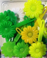 Shades of Green Sunflower Barrettes