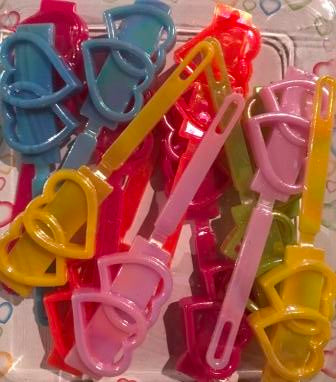 Heart Barrettes with Sheen