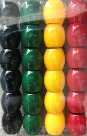 Jamaican color large barrel hair beads