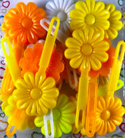 Yellows Peach and White large Daisy Barrettes