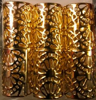 Gold Hair Braid Ring - Filigree tube (Large)