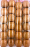 Light Brown Natural Wooden Barrel Hair Beads (2 Packs)