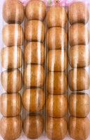 Light Brown Natural Wooden Barrel Hair Beads (2 Packs)