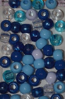240pk Medium Shades of Blue Hair Beads