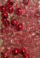 Medium Chubby Red and Glitter Hair Beads