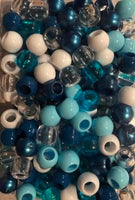 medium chubby shades of blue hair beads