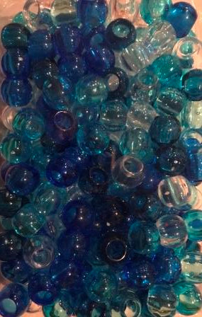 Shades of blue medium chubby hair beads