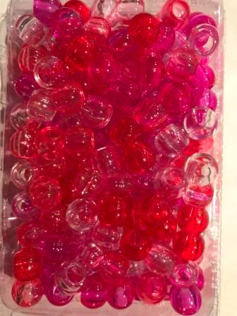  Medium Shades of Pink Hair Beads