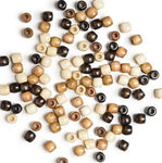Medium Earthtones Wooden Hair Beads