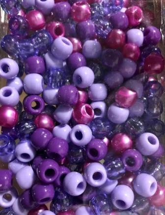Purples Medium Chubby Hair Beads with Translucent