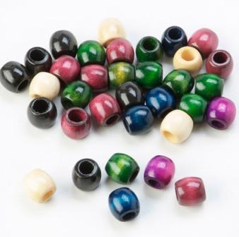 Medium Multicolor Wooden hair beads
