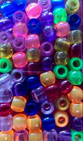 multi color translucent medium hair beads