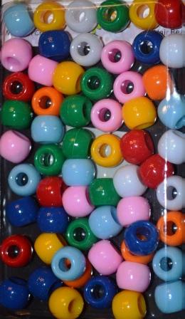 240pk Multi Color Hair Beads - large hole