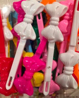 Multicolor bow hair barrettes